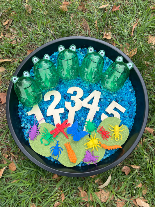 Five Green and Speckled Frogs Sensory Base